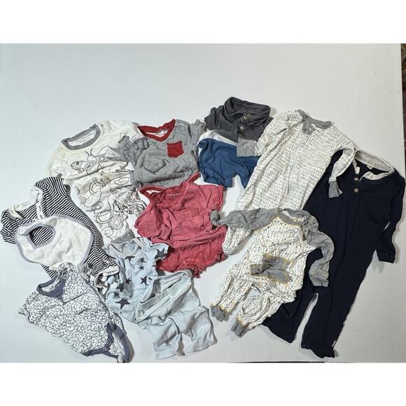 Burt’s Bees Baby Organic Cotton Lot NB-12M Rompers Bodysuits Pajamas Unisex - Picture 1 of 16